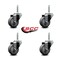 Service Caster 3 Inch Thermoplastic  Rubber Wheel Swivel 34 Inch Threaded Stem Caster Set Service Caster SCC-TS20S314-TPRB-34212-4 - alternate 4